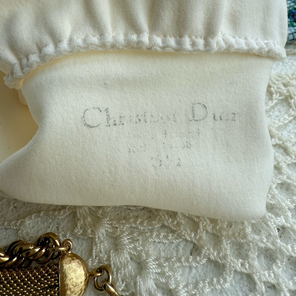 Vintage Christian Dior White Evening Bridal Gloves Bonwit Teller Made in France - Picture 2 of 6
